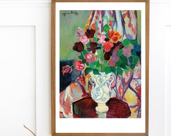 Digital, 1920s, Suzanne Valadon, &#39;Bouquet De Tulipes&#39;, Flower Still Life, INSTANT DOWNLOAD, printable wall art