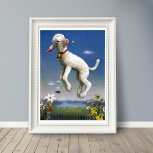 Digital, 1945, Fruhlingsfahrten (Spring Trips), Lamb jumping for joy, Spring In Switzerland, INSTANT DOWNLOAD
