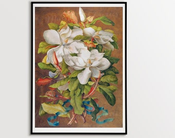 Digital, 1700s, Magnolia Grandiflora, Flower, Botanical Art, INSTANT DOWNLOAD, Mother's Day print
