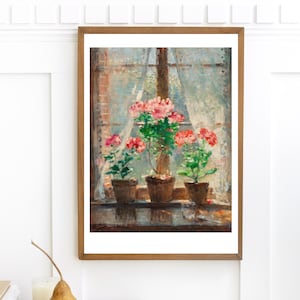 Digital, Late 1800s, Geraniums, Pierre-Eugène Montezin, French Art, Impressionism, Impressionist Flowers Print, INSTANT DOWNLOAD