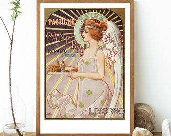1899 Italian Advertisement Print: Pastiglie Panera, Livorno (Digital Download)