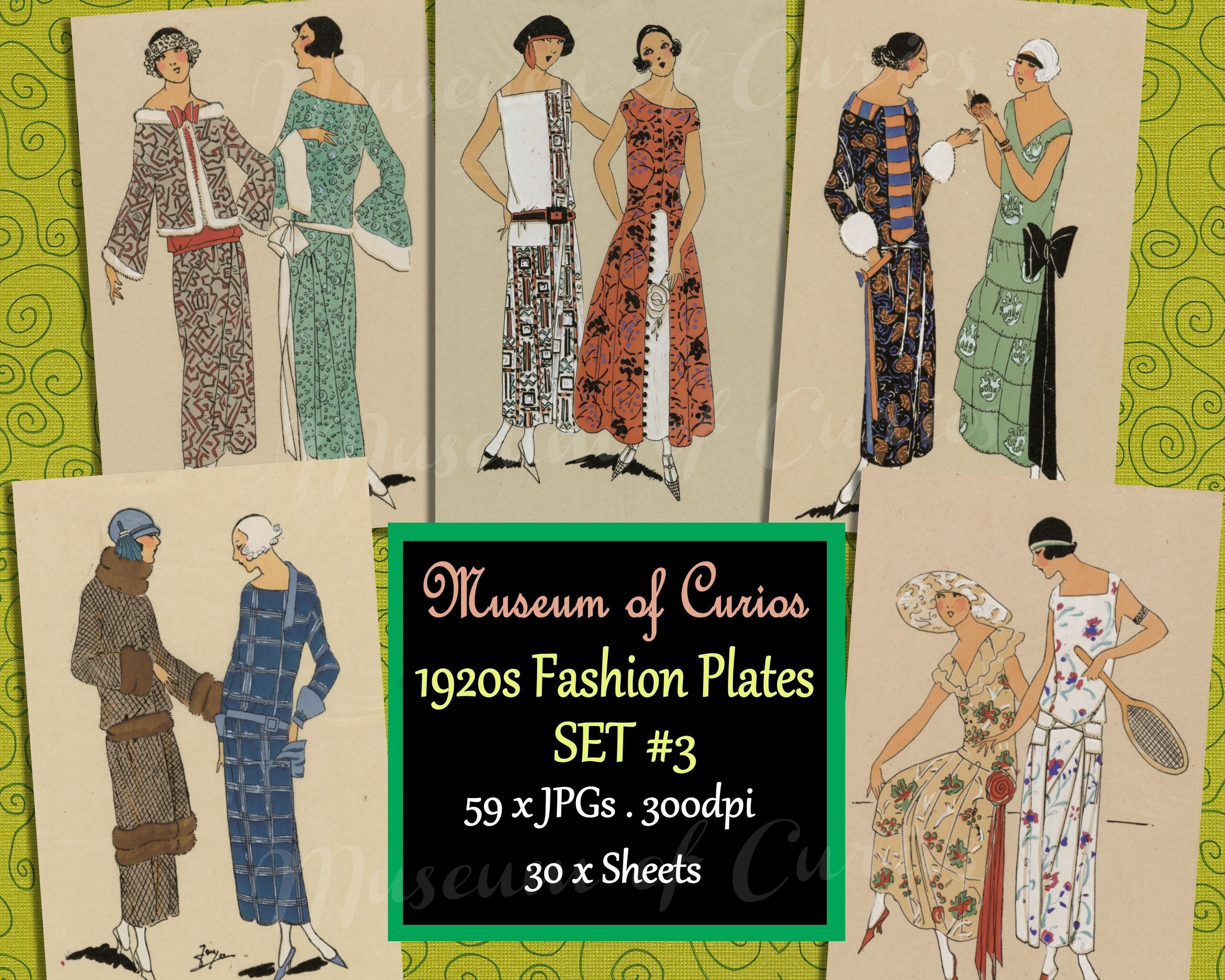 Digital, 1920s Women's / Ladies Fashion Plates, SET 3, 59 X Jpgs, 30 X  Sheets, Flappers, Collage, Ephemera, INSTANT DOWNLOAD 