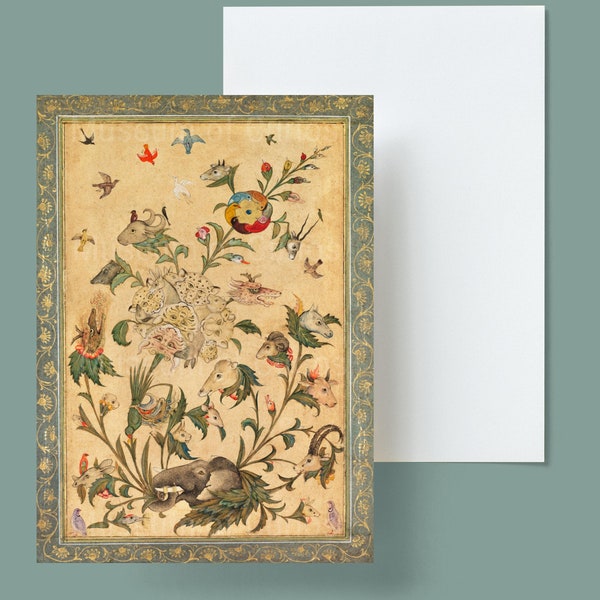 Digital, 1600s, A Floral Fantasy of Animals and Birds, INSTANT DOWNLOAD, Greeting card design