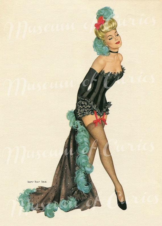 1948 Esquire Magazine Pin up Art Print: Mid-century Beauty