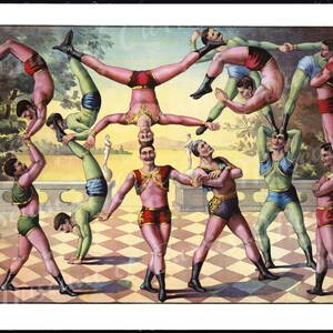 Digital, 1891, Circus Acrobats, Vintage Circus Poster, INSTANT DOWNLOAD, 19th century art, Printable Art
