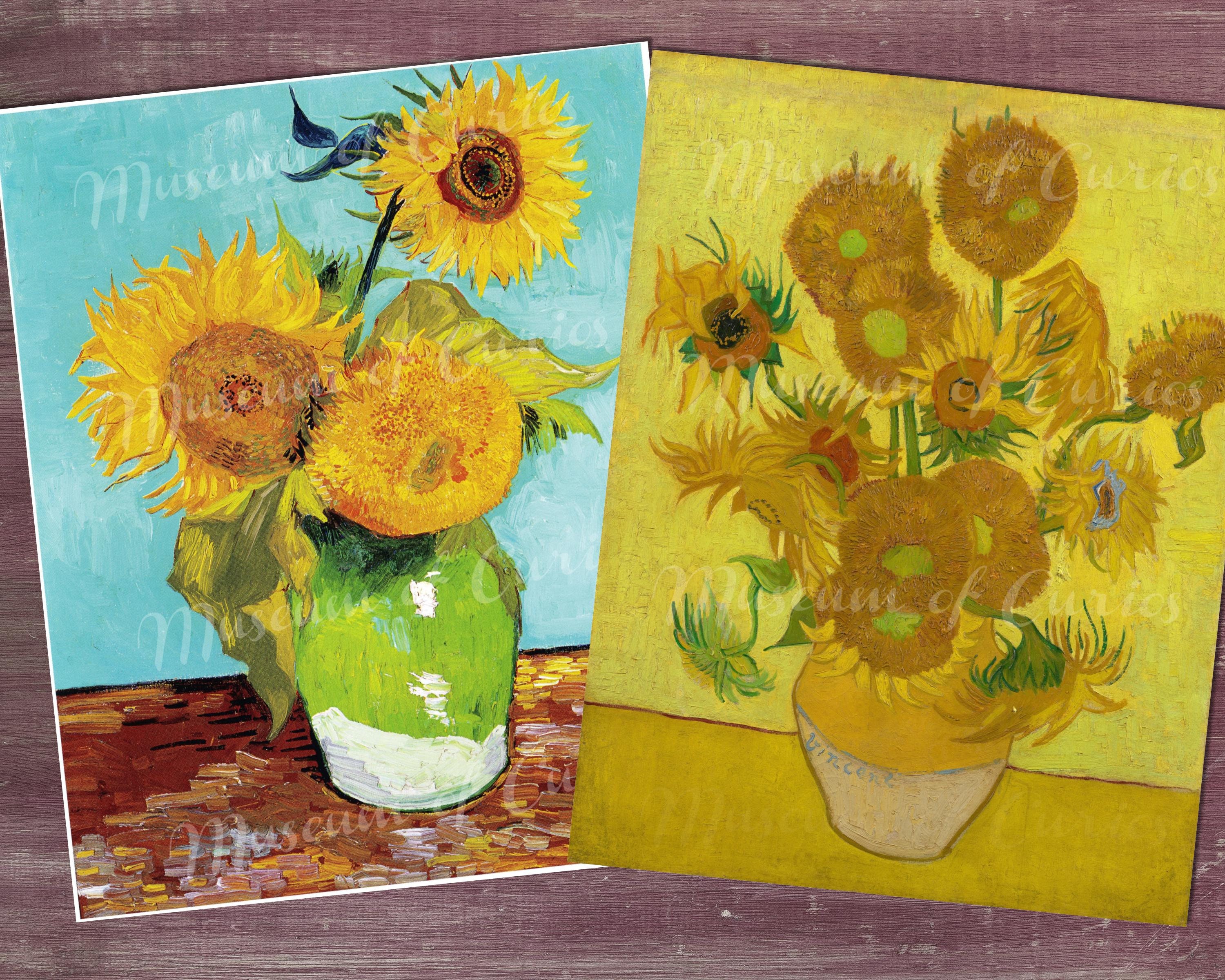 デジタル、ヴィンセント・ヴァン・ゴッホ、ひまわりの絵 2 点、1888