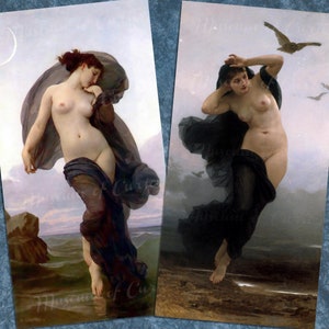 Bouguereau Mythology Art Prints: Evening Mood & La Nuit (Digital Download)