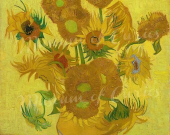 デジタル、ヴィンセント・ヴァン・ゴッホ、ひまわりの絵 2 点、1888
