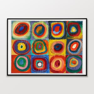 Digital, 1913, Squares With Concentric Circles, Wassily Kandinsky, Russian Painter, 1866-1944, FOUR SIZES
