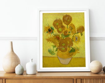 デジタル、ヴィンセント・ヴァン・ゴッホ、ひまわりの絵 2 点、1888