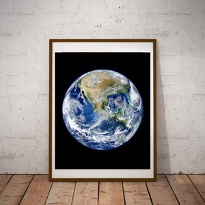 Digital, NASA Planet Earth Wall Poster, Blue Marble, INSTANT DOWNLOAD, printable wall art image 2