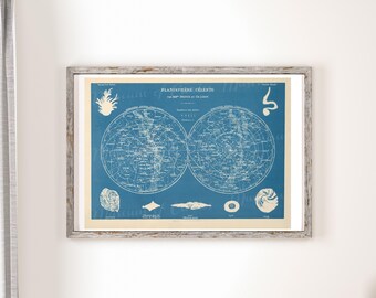 Digital, 1886, Planisphere Celeste, Seven Constellation