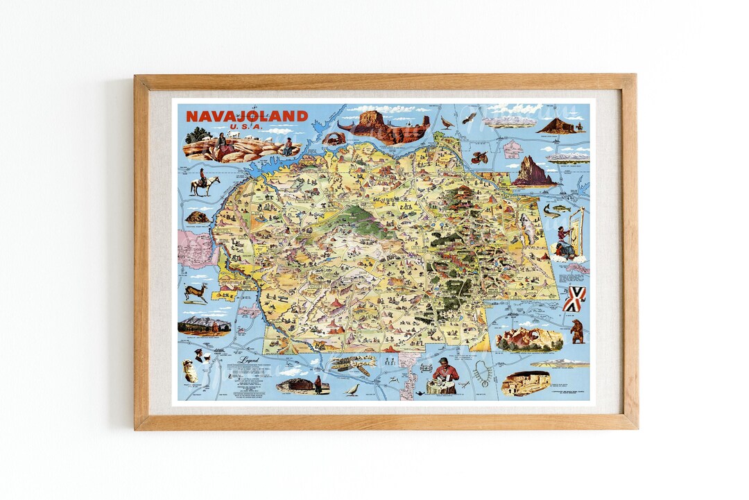 Digital, Navajoland Pictorial Map, Native Americans, INSTANT DOWNLOAD ...