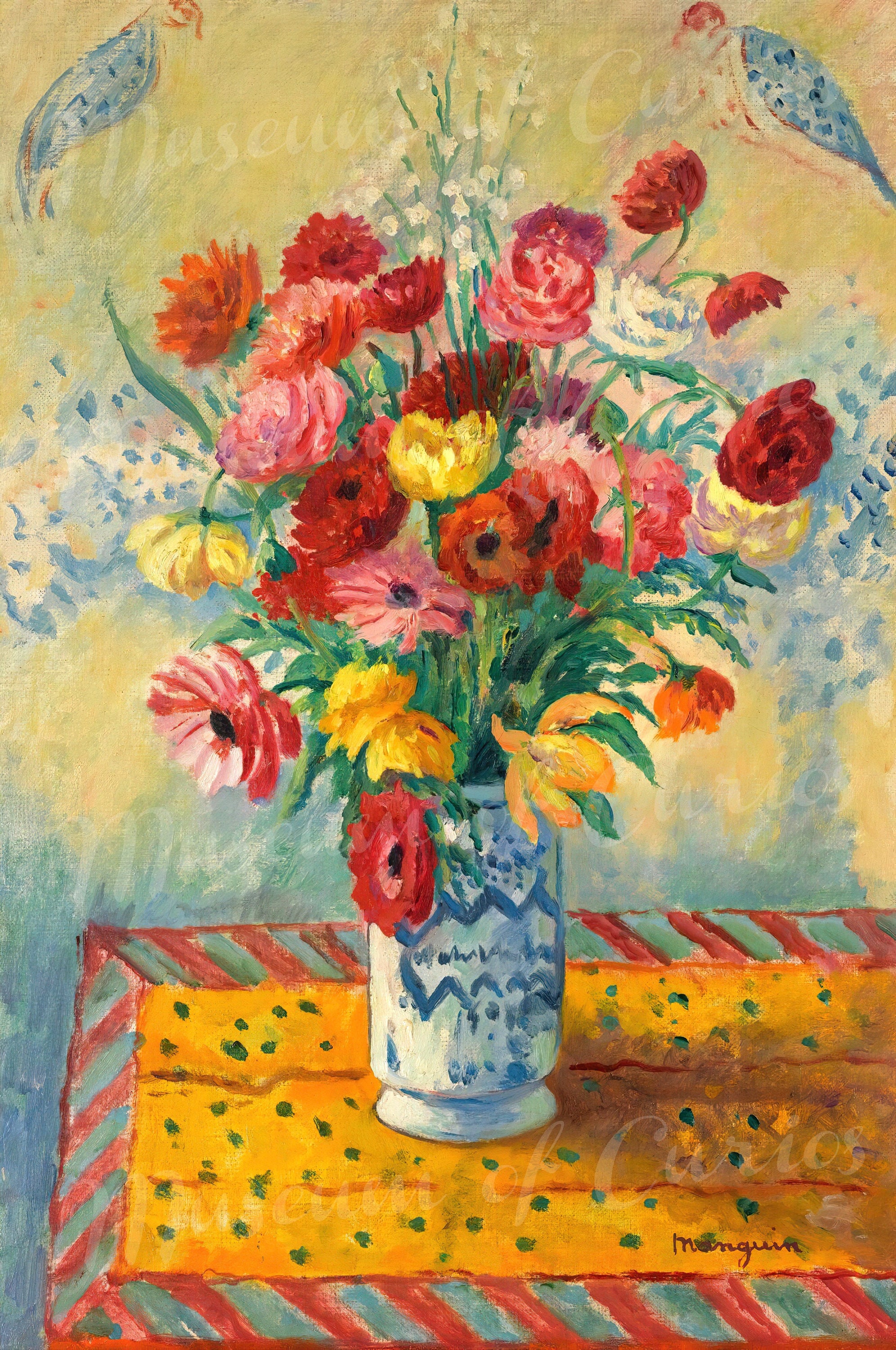 Numérique, TROIS Henri Charles Manguin, Peintures de fleurs