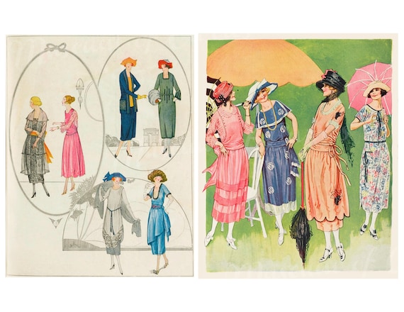 Digital, 1920s, 110 X Jpgs, Elegant Women, Colour Fashion