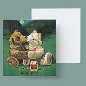Digitale, Honey Bears / Bear Print / INSTANT DOWNLOAD / Nursery Print / 1900 / Antique Painting / Retro Carino / Carta vintage / Orsacchiotti