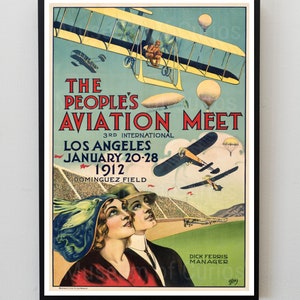 Digital, 1912, The Luftfahrt Leute treffen, Los Angeles, Werbe Poster, INSTANT DOWNLOAD, druckbare Wandkunst