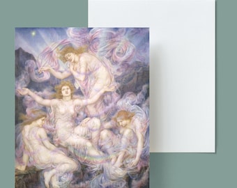 Digital, 1905, CARD, Evelyn De Morgan, Daughters of The Mist, INSTANT DOWNLOAD, Pre Raphaelite