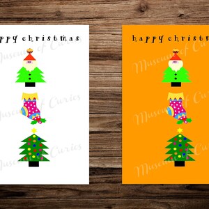 DOWNLOAD DIGITALE, Cartolina di Natale, 'Buon Natale', Design originale, 5" x 7", Cartolina di Natale digitale, Babbo Natale digitale, Albero di Natale