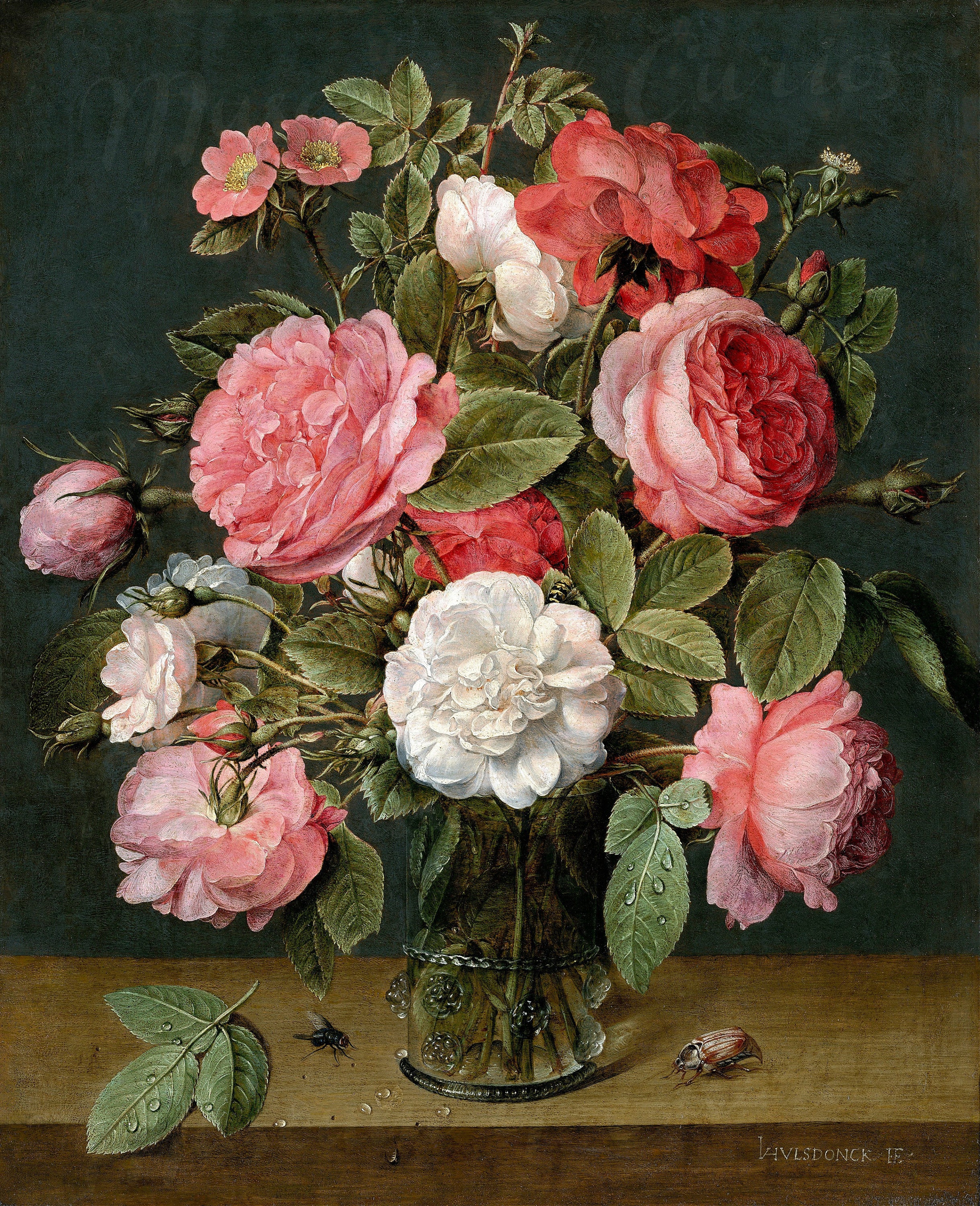 Digital, Roses in A Glass Vase, Jacob Van Hulsdonck, C1640