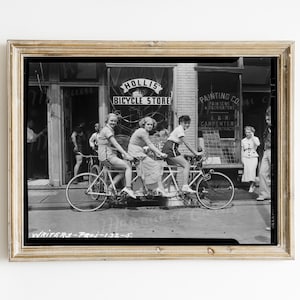 Digital, 1950s, Three women on a bicycle, INSTANT DOWNLOAD, Vintage Photo, mid century, printable image 5