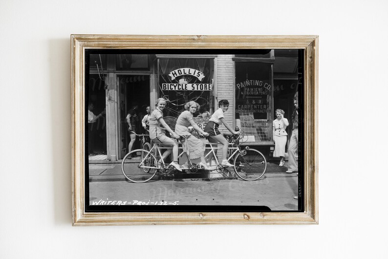 Digital, 1950s, Three women on a bicycle, INSTANT DOWNLOAD, Vintage Photo, mid century, printable image 5