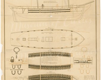ガレー（奴隷）船の船体パーツ解説 絵画 レプリカ アンティーク 昭和レトロ ガレー（奴隷）船の船体パーツ解説 絵画 レプリカ アンティーク 昭和