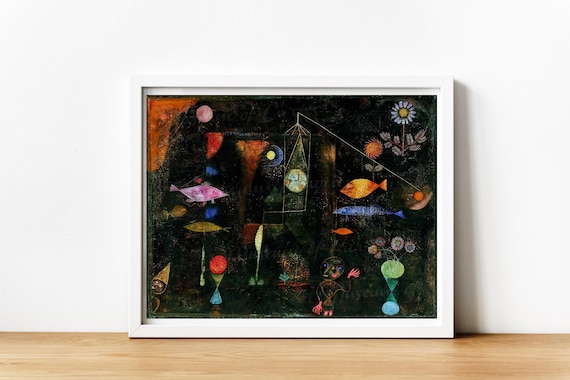 デジタル、1925年、パウル・クレー、「魚の魔法」、抽象画、即時