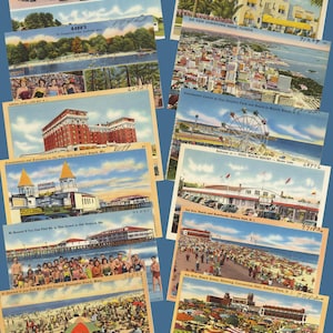 30 x 1940s Digital American Postcards DESCARGA INSTANTÁNEA, Escenas de la calle, Coches antiguos, Arquitectura, Playa, Comedores, vistas aéreas