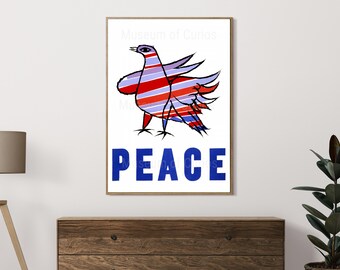 Digital, 1968, Peace Dove Poster Art, INSTANT DOWNLOAD, Printable Wall Art
