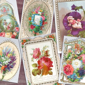 Digitaal, Zes x 1800, Afdrukbaar, Stoffen bloemenkaarten, INSTANT DOWNLOAD, Valentijnsdag, Moederdag, Bloemsierkunst
