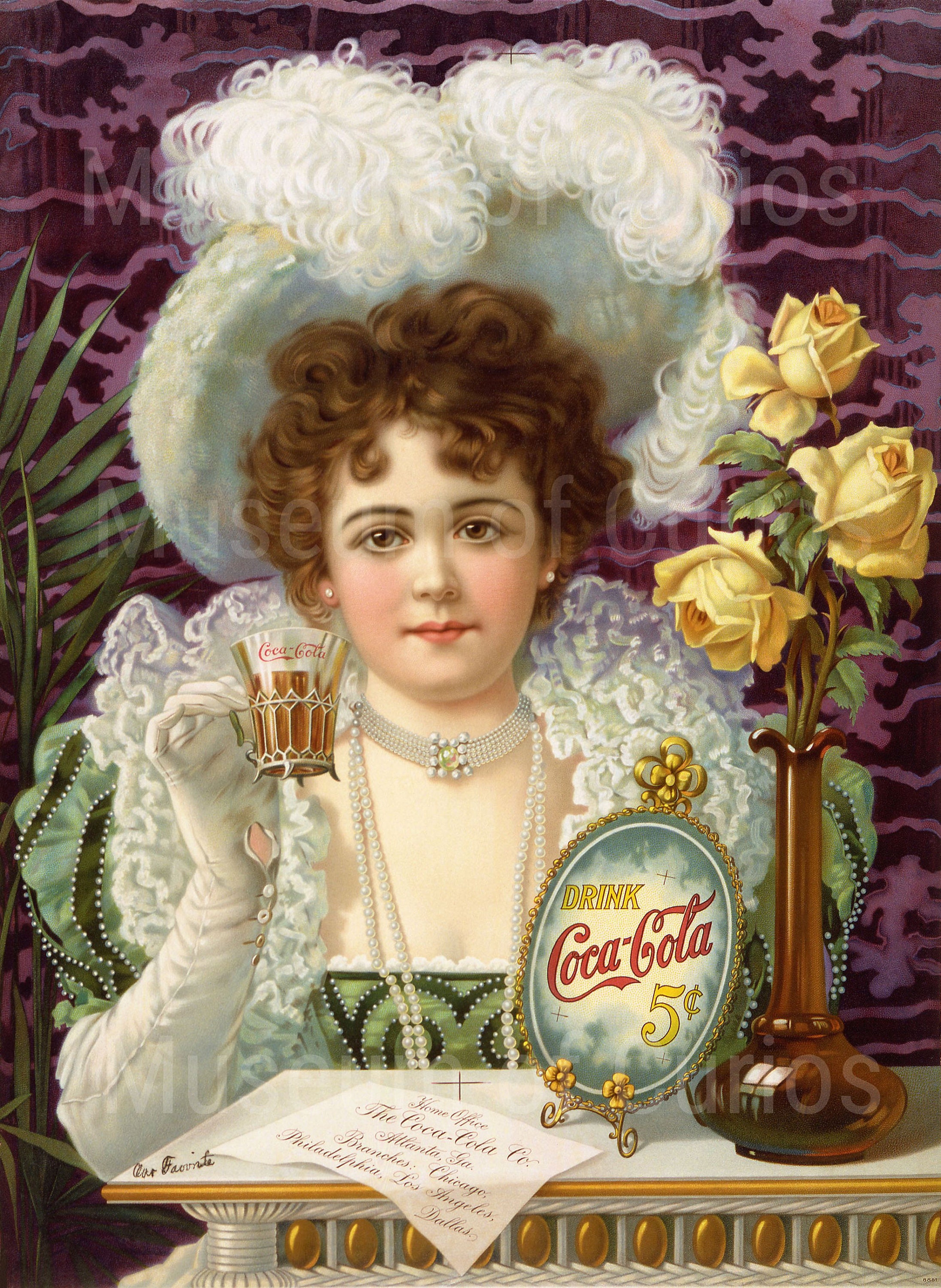 Vintage Coca Cola Advertisement Print: 1890s Victorian Lady