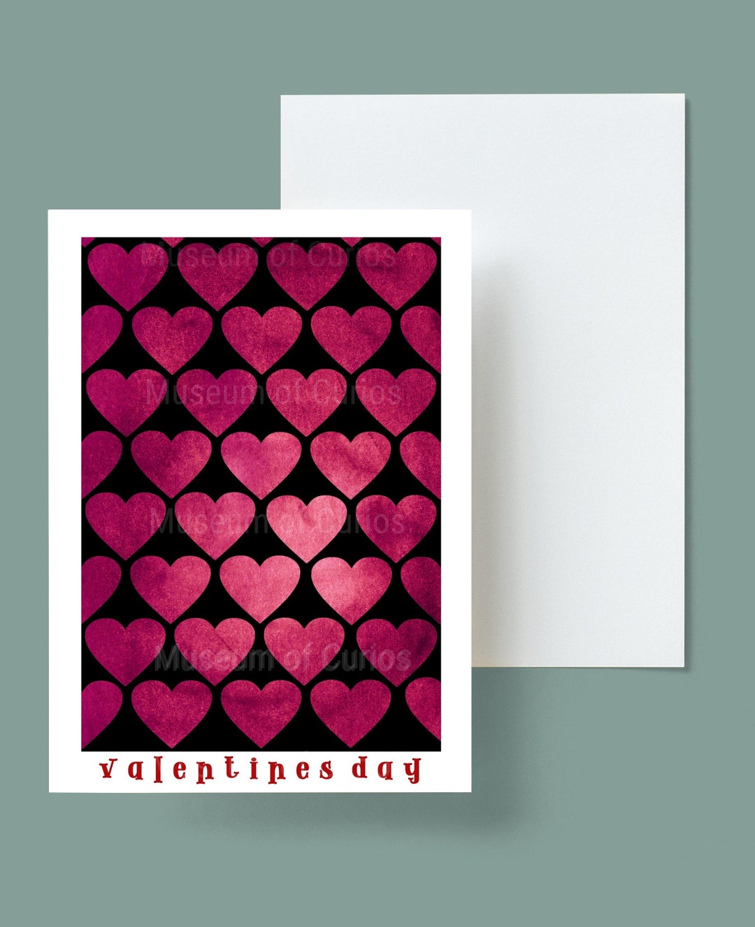 Pink Hearts Valentine's Day Card: Printable Love Card (digital Download ...