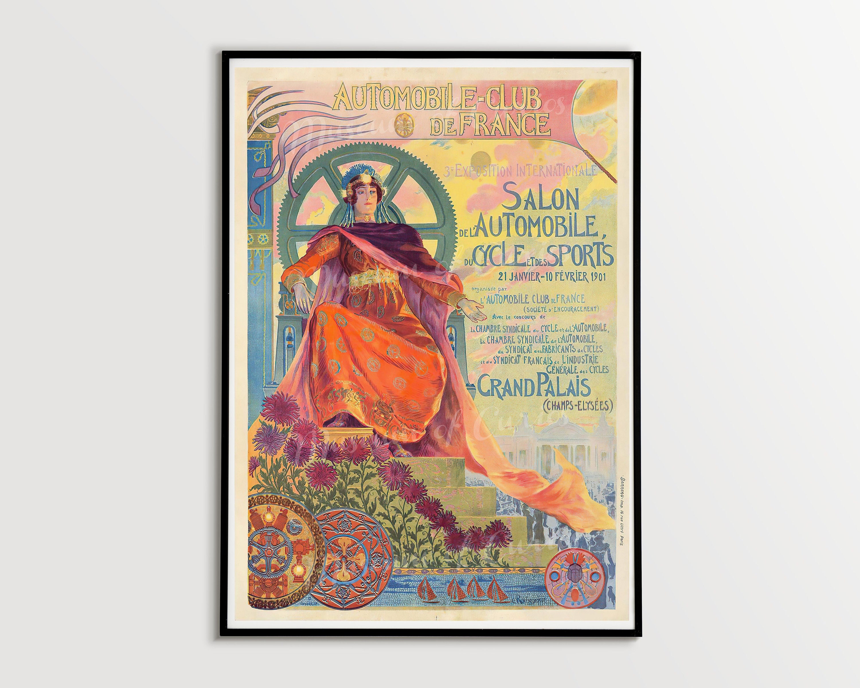 1901 Automobile Club de France Poster: Belle Epoque Art (Digital Download)