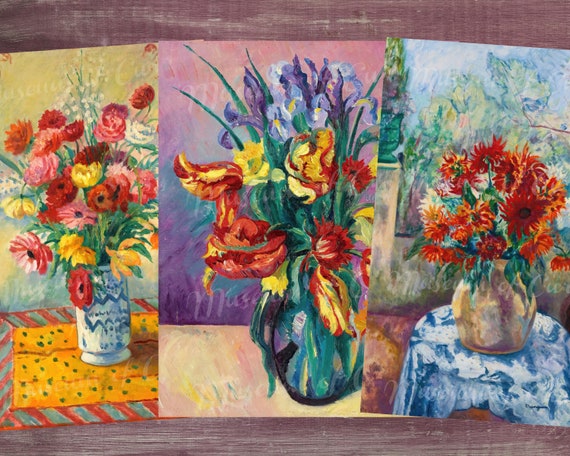 Impressions de natures mortes de fleurs de manguin : art fauviste