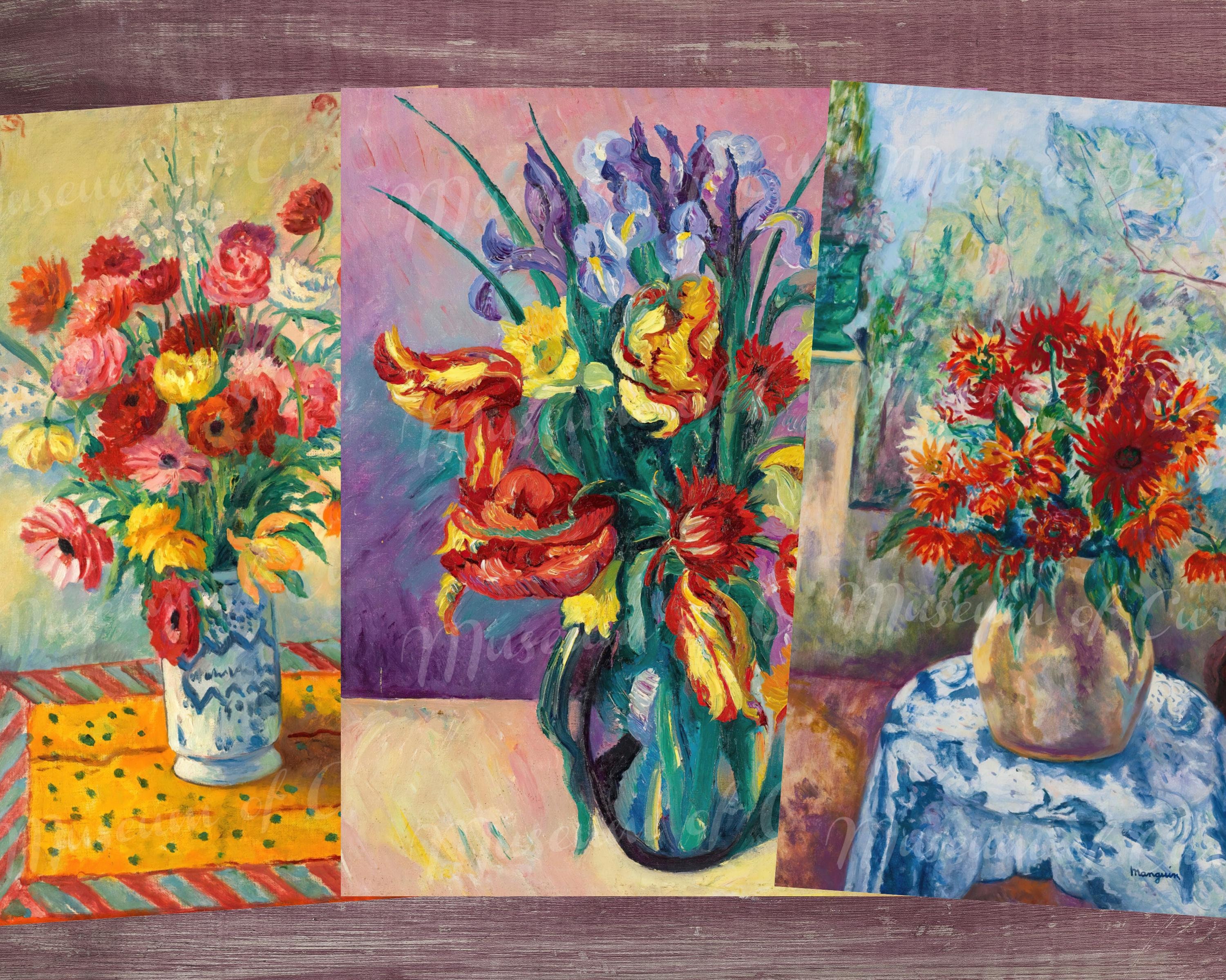 Henri Manguin、【Fleurs dans un Vase】 Henri Manguin (1874-1949), Vase vert et fleurs, 1928
