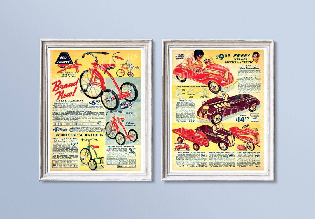Two 1937 Sears Catalogue Children's Toys Advertisements, DIGITAL