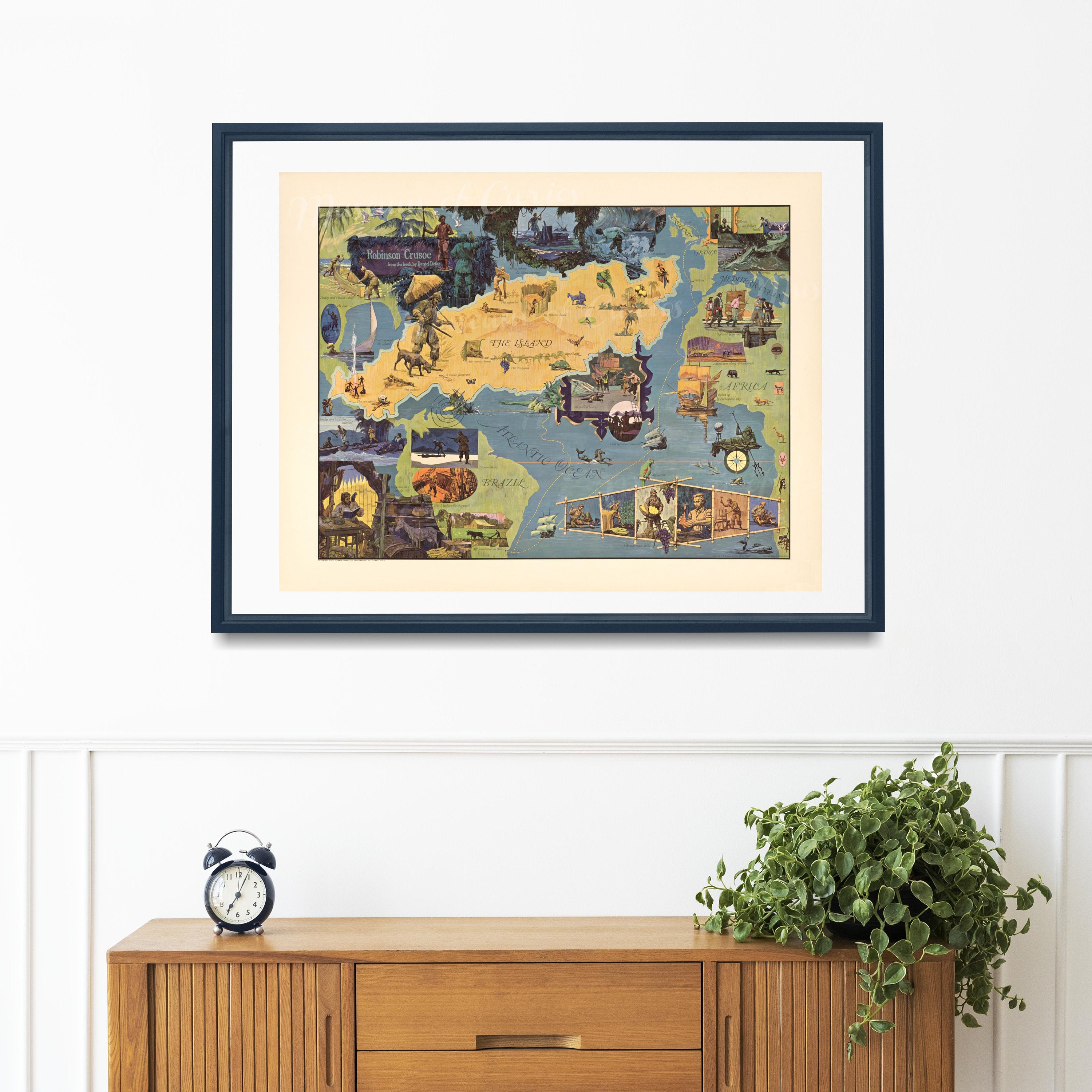 Robinson Crusoe Island Map: 1964 Pictorial Print (digital Download