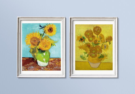 デジタル、ヴィンセント・ヴァン・ゴッホ、ひまわりの絵 2 点