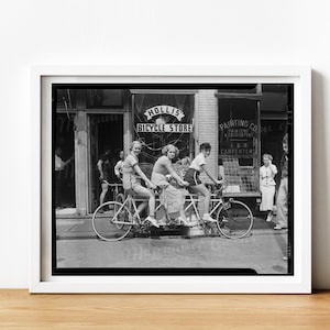 Digital, 1950s, Three women on a bicycle, INSTANT DOWNLOAD, Vintage Photo, mid century, printable image 3