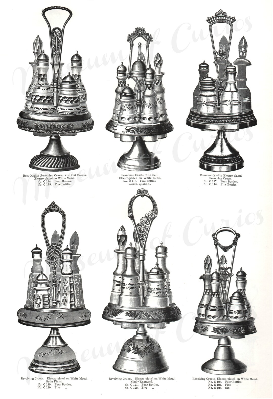 Digital Cruet Sets 1905 Australian Edwardian Catalogue Etsy