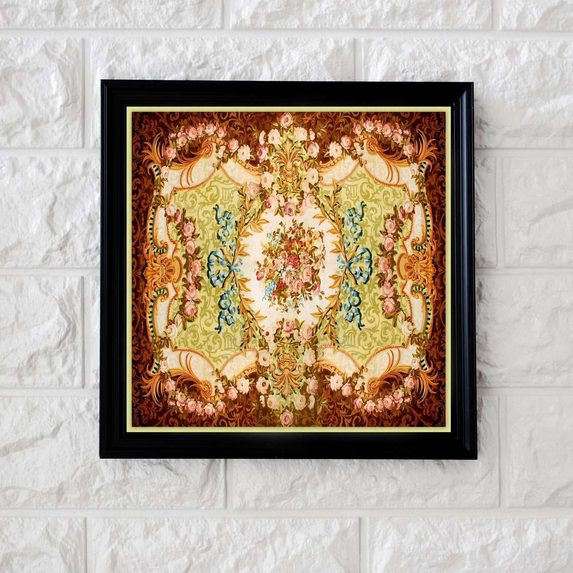 Digital Tapestry Square Vintage Fabric INSTANT DOWNLOAD Etsy