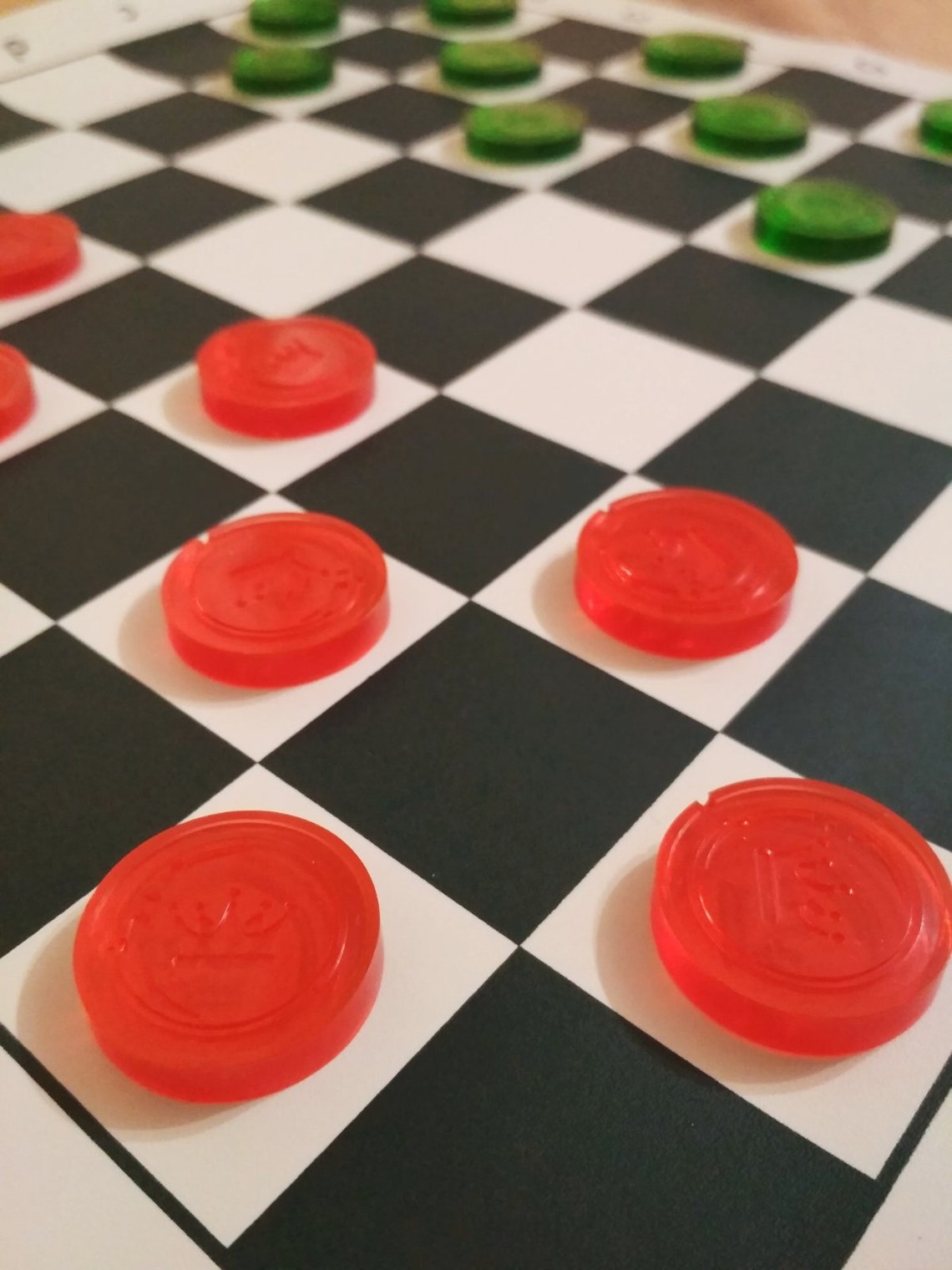 Handmade checkers set Stackable checkers pieces Diameter of Etsy