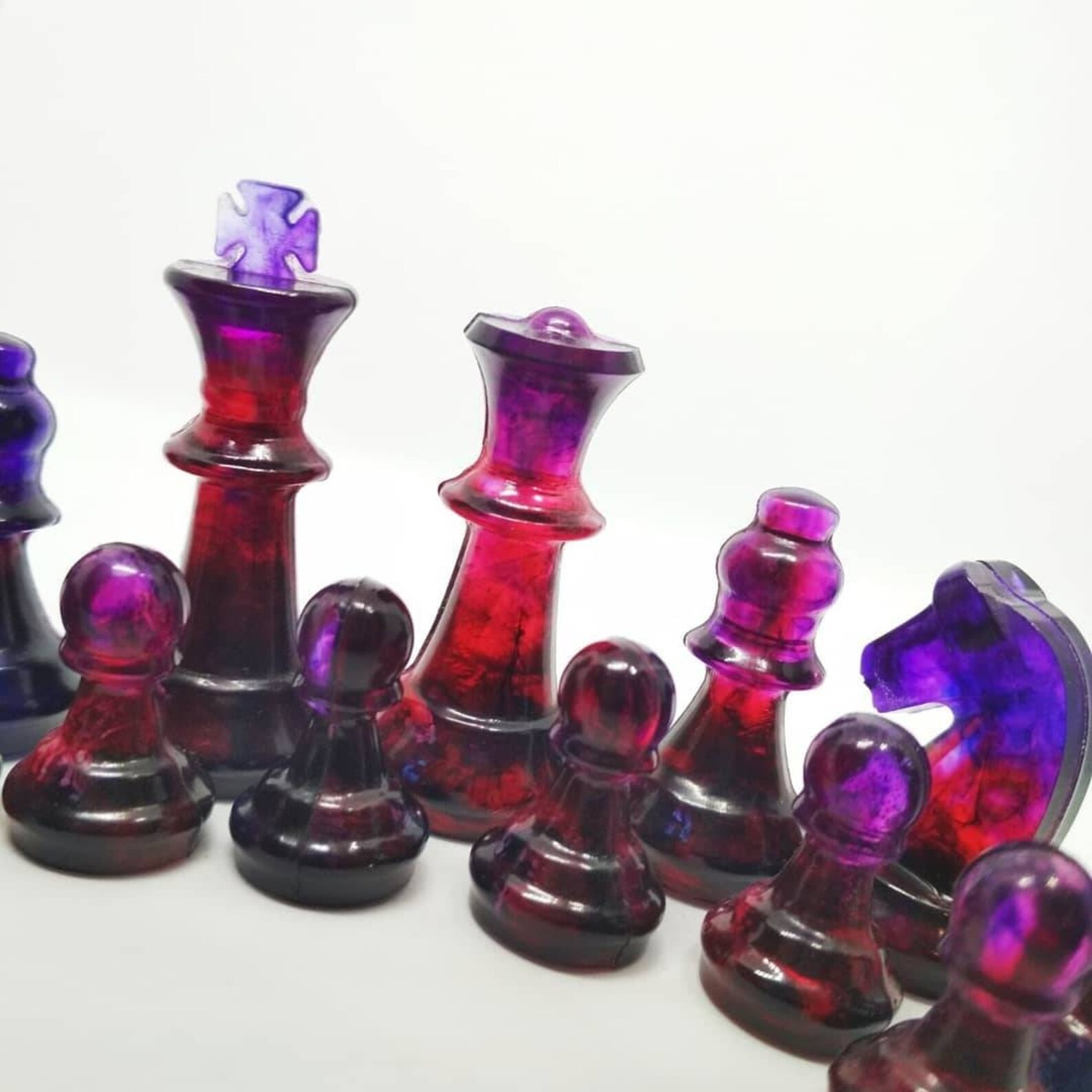 Resin chess set with board Made to order custom chess pieces Etsy