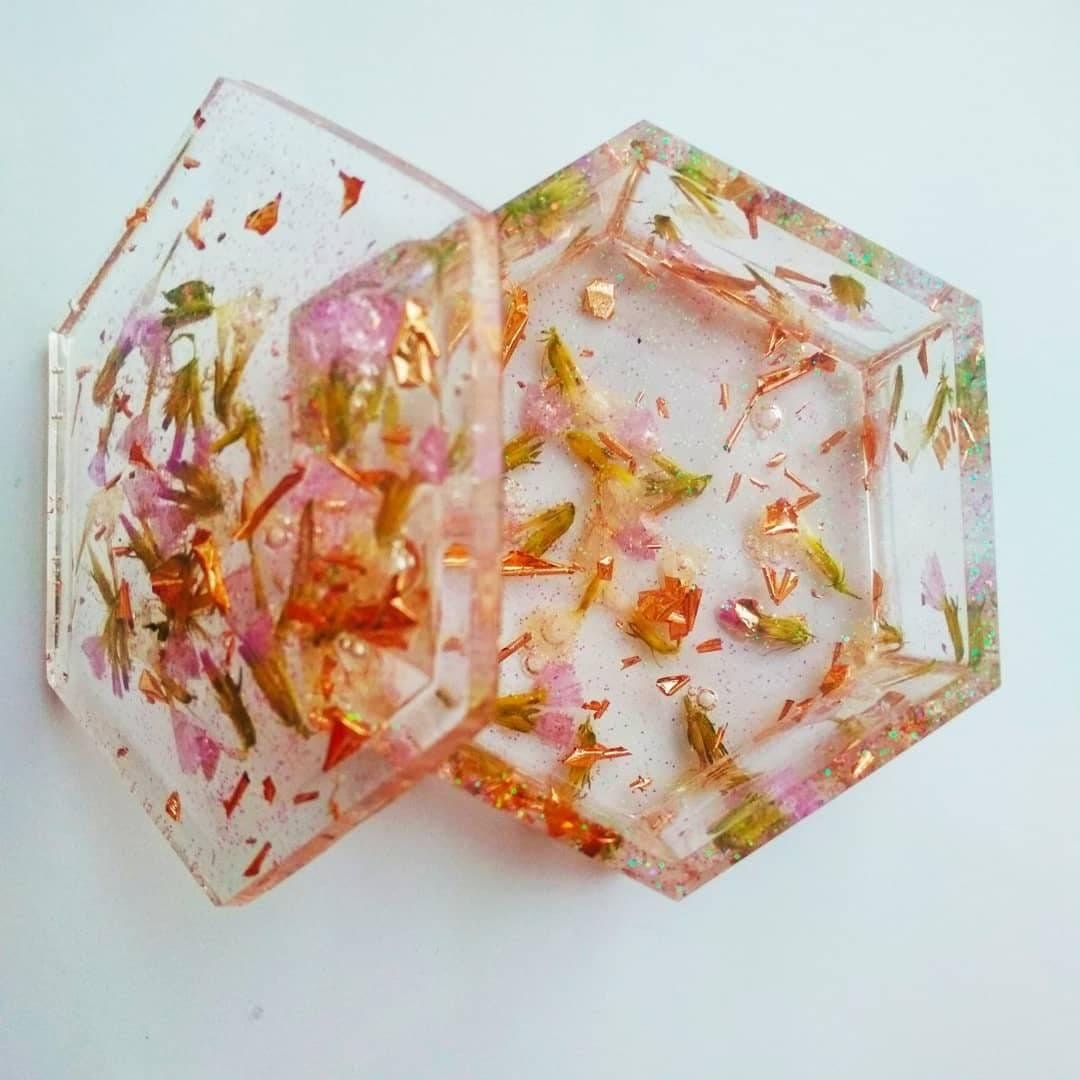 Custom Resin Box Gift Small Jewelry Box Hexagonal Resin Etsy