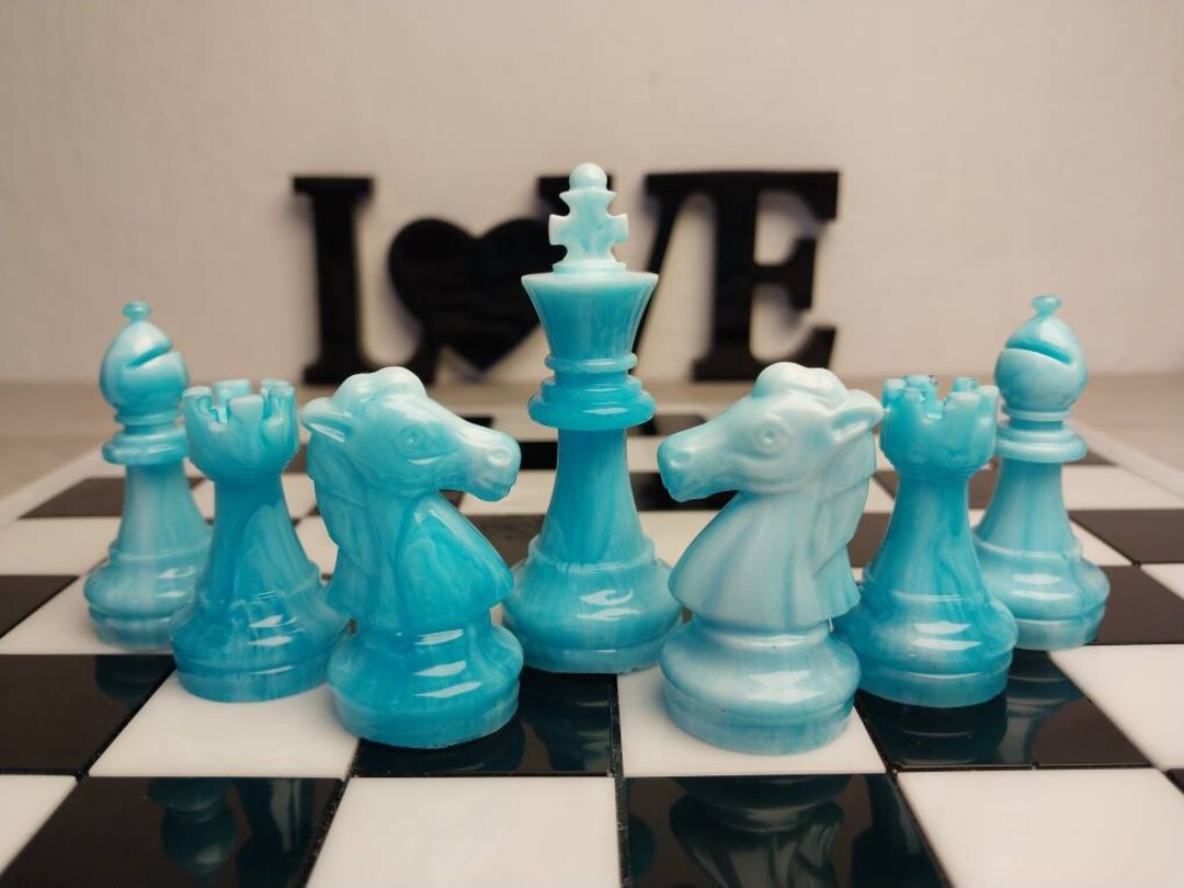 Marble Chess Set Epoxy Resin Custom Chess Sets 2 Etsy