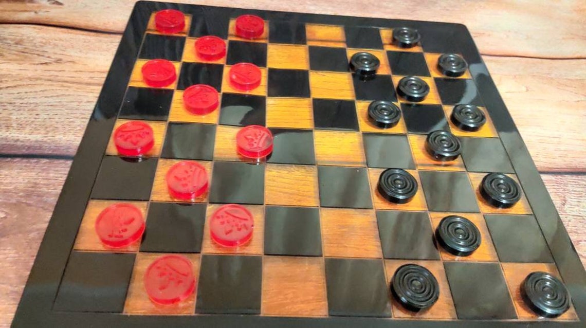 Custom Checkers Set Made to Order Custom Stackable Checkers Etsy