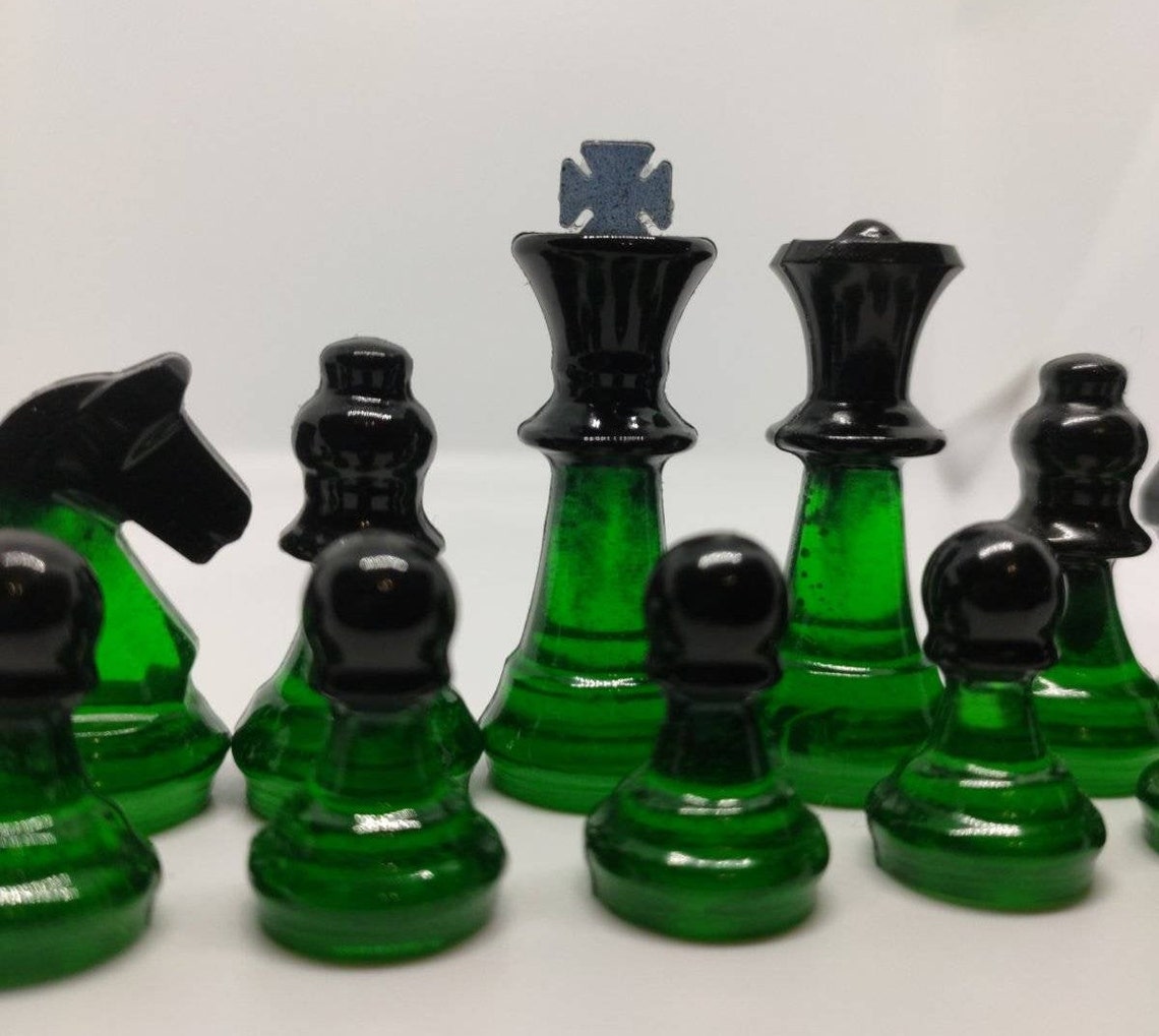 Resin chess set unique chess pieces 45mm 1.78 king Etsy