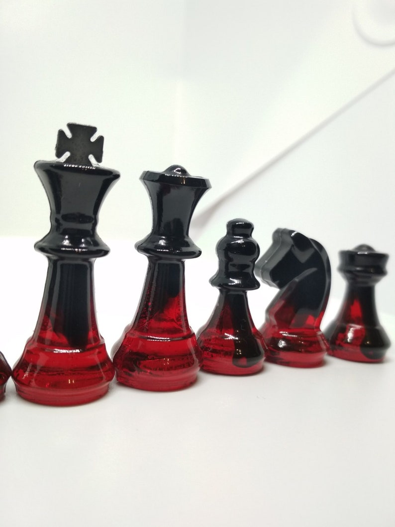 Resin Chess Set Custom Resin Chess Pieces 45mm King Small Etsy