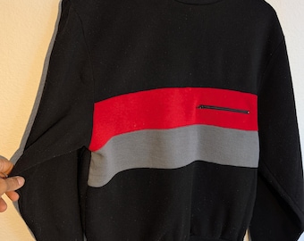Vintage Sweater with Zipper pocket Size L